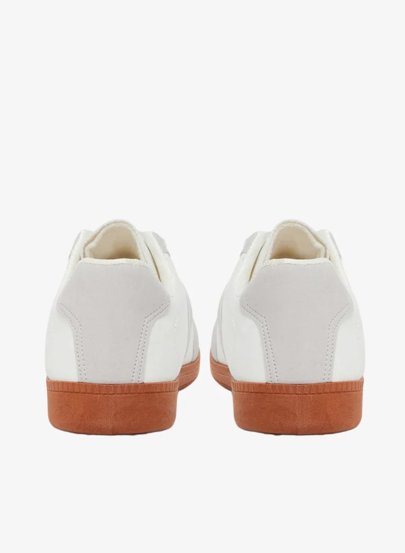Styli  Women Beige Retro Lace-Up Sneakers for Women | Best Price UAE